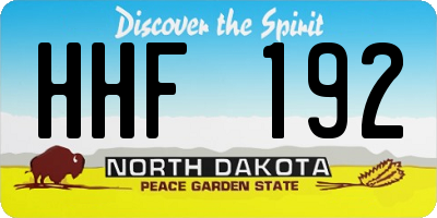 ND license plate HHF192