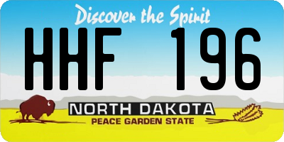ND license plate HHF196