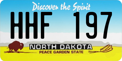 ND license plate HHF197