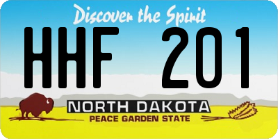 ND license plate HHF201