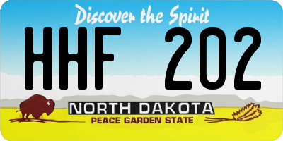 ND license plate HHF202