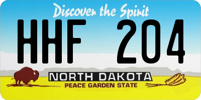 ND license plate HHF204