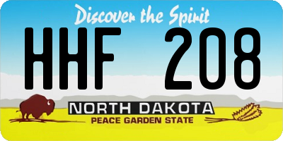 ND license plate HHF208