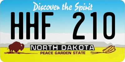 ND license plate HHF210