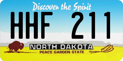ND license plate HHF211