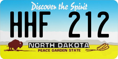 ND license plate HHF212