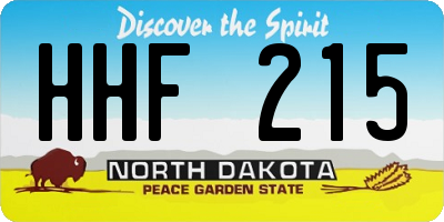 ND license plate HHF215