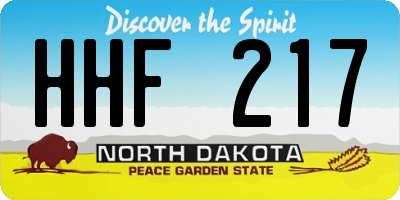 ND license plate HHF217