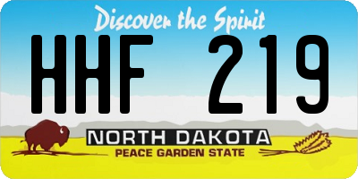 ND license plate HHF219