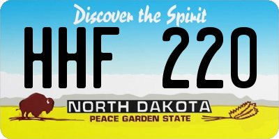 ND license plate HHF220