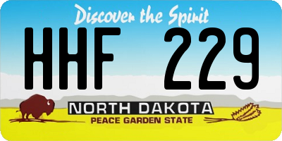 ND license plate HHF229