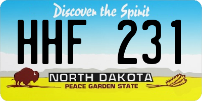 ND license plate HHF231