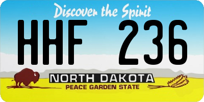 ND license plate HHF236