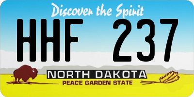 ND license plate HHF237