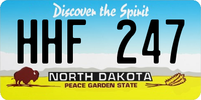 ND license plate HHF247