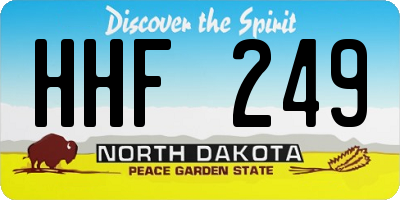 ND license plate HHF249