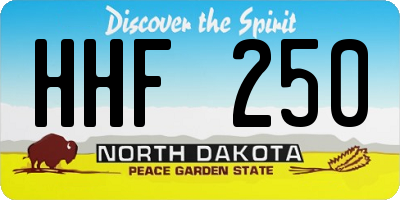 ND license plate HHF250