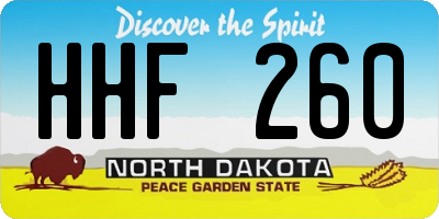 ND license plate HHF260