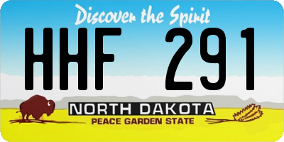 ND license plate HHF291