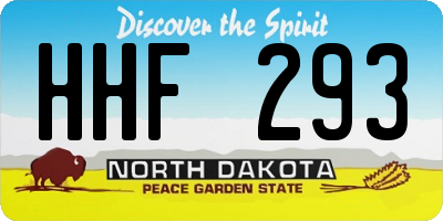 ND license plate HHF293