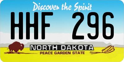 ND license plate HHF296