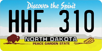 ND license plate HHF310