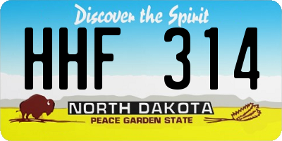 ND license plate HHF314