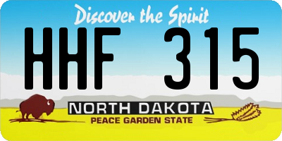 ND license plate HHF315