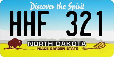 ND license plate HHF321