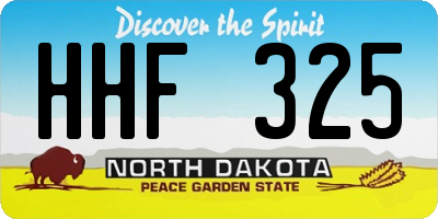 ND license plate HHF325