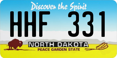 ND license plate HHF331