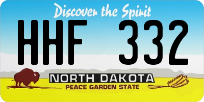ND license plate HHF332