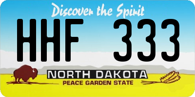 ND license plate HHF333