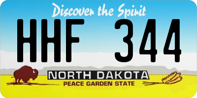 ND license plate HHF344