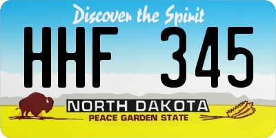 ND license plate HHF345