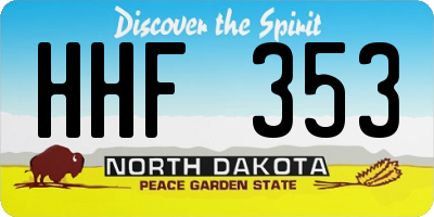 ND license plate HHF353