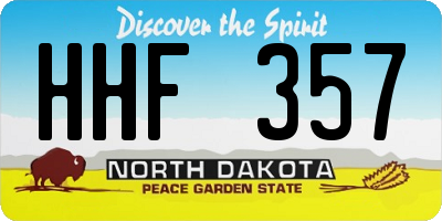 ND license plate HHF357