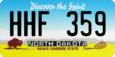 ND license plate HHF359