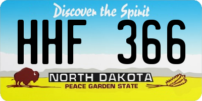 ND license plate HHF366