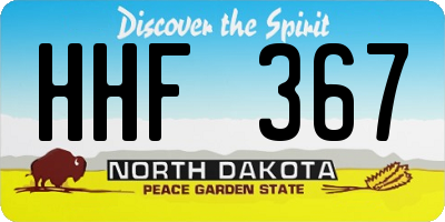 ND license plate HHF367