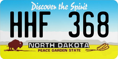 ND license plate HHF368