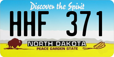 ND license plate HHF371