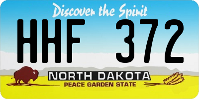 ND license plate HHF372