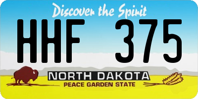 ND license plate HHF375