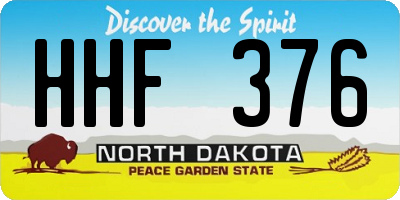 ND license plate HHF376