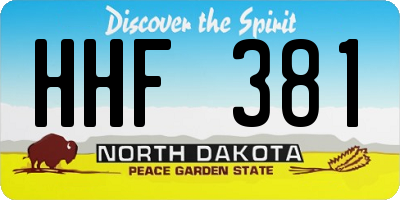 ND license plate HHF381