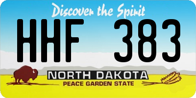 ND license plate HHF383