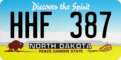 ND license plate HHF387