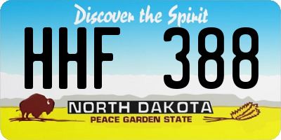 ND license plate HHF388