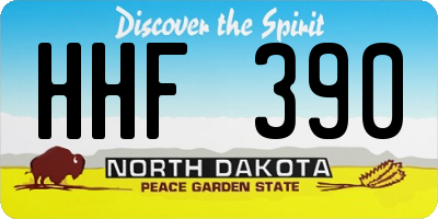ND license plate HHF390